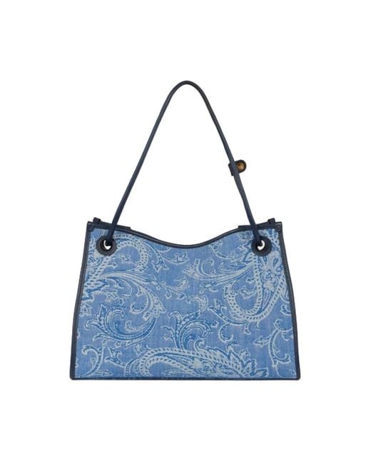 Etro Blue Tote Bags