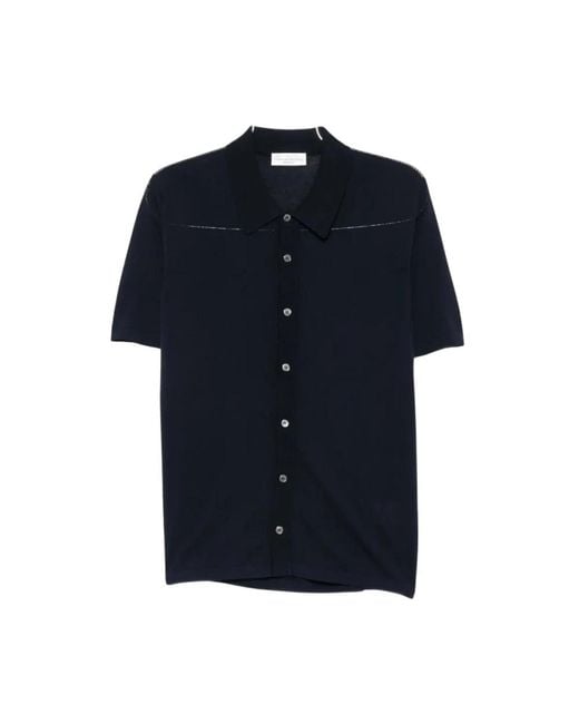 Roberto Collina Blue Short Sleeve Shirts for men