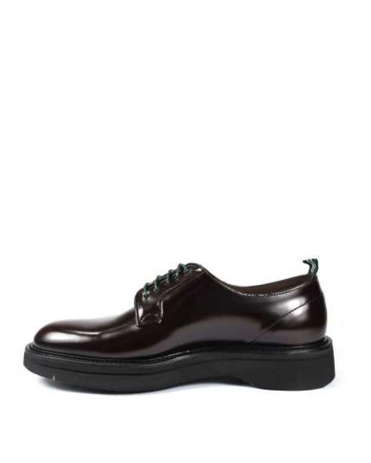 Green George Black Laced Shoes for men