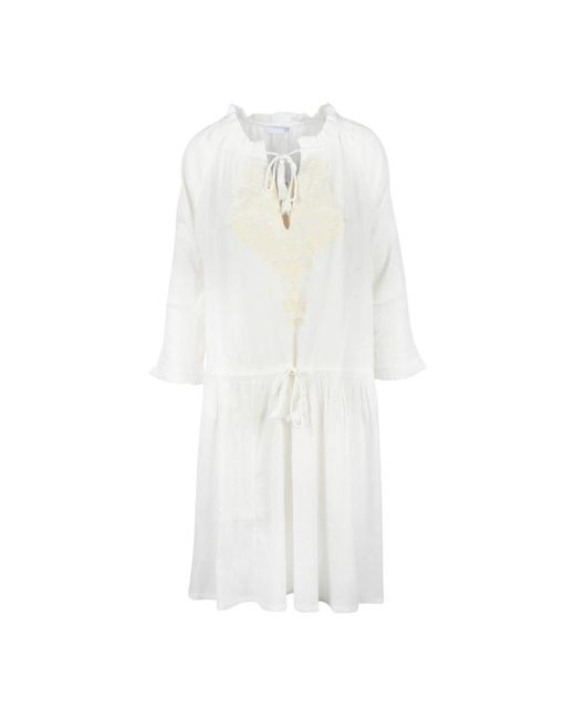Short Dresses Douuod Woman de color White