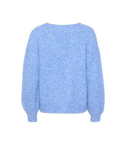 Kaffe Blue Blauer V-Ausschnitt Pullover