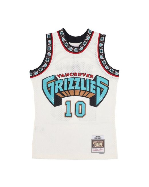 Mitchell & Ness Fitness ,Wit ,Polyester 1998 Nba Swingman Jersey Bibby in het Blue voor heren