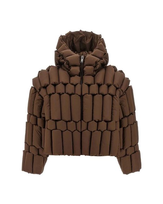 RAXXY Jassen ,Bruin ,Nylon 3D Down-Filled Puffer Jacket in het Brown