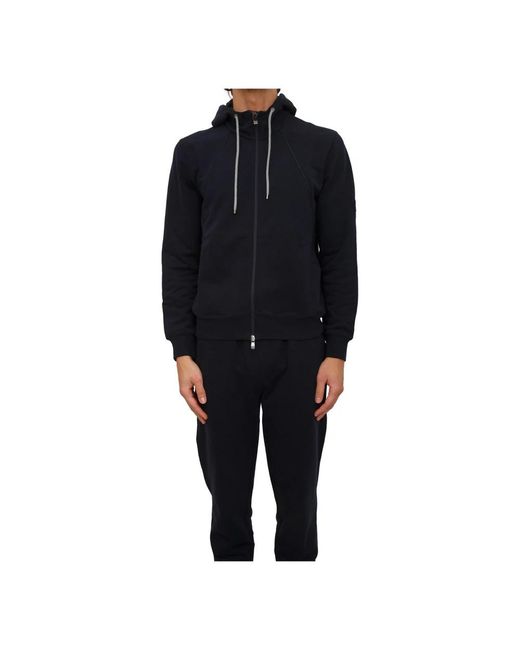 Corneliani Fitness ,Blauw ,Katoen Felpa in het Black voor heren
