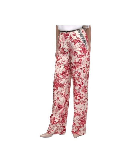 SIMONA CORSELLINI Red Wide Trousers