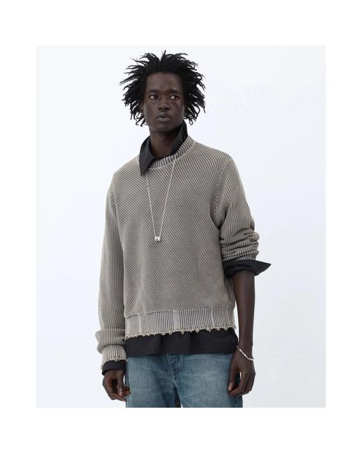 Won Hundred Gray Round-Neck Knitwear for men