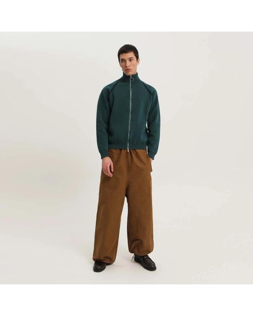1989 STUDIO Hoodies & Sweatvesten ,Groen ,Groene Cardigan Sweater Korte Stijl in het Green voor heren