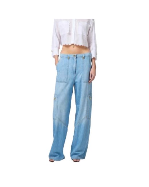 Elisabetta Franchi Blue Straight Fit Jeans