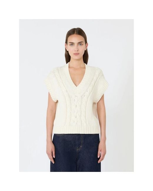 Weekend by Maxmara White V-Neck Knitwear