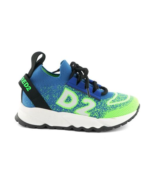 DSquared² Blue /Grüner Sneaker mit Einzigartigen Stoffdetails