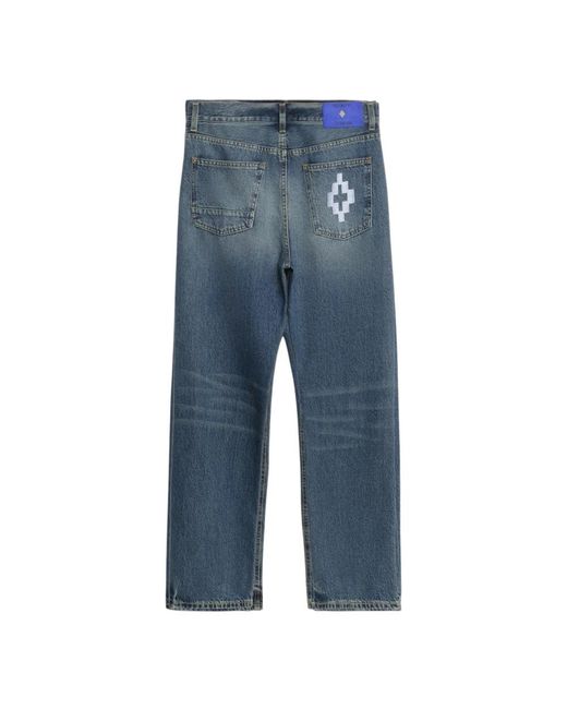 Marcelo Burlon Blue Wide Jeans for men