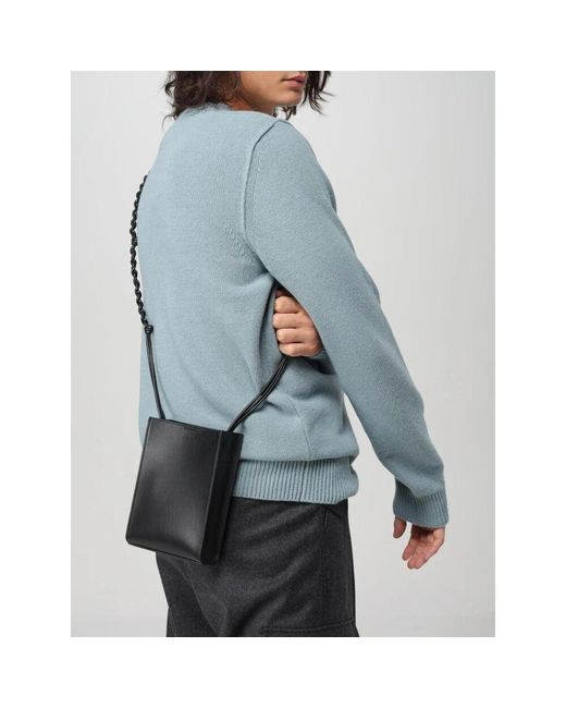 Jil Sander Schwarze Leder Umhängetasche in Black für Herren