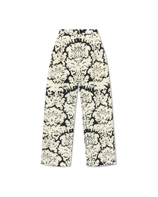 Alexander McQueen White Blumenhose