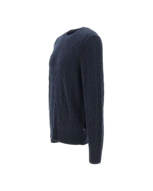HUGO Blue Round-Neck Knitwear for men