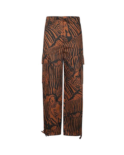 Pantalones cargo a rayas con cintura elástica Weekend by Maxmara de color Brown