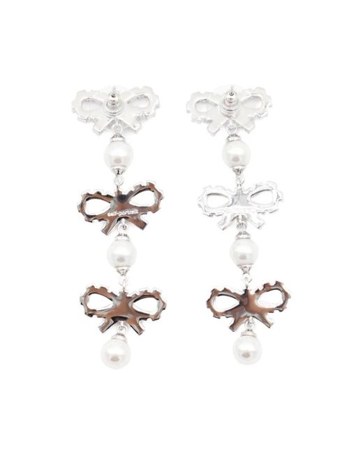 Self-Portrait White Earrings