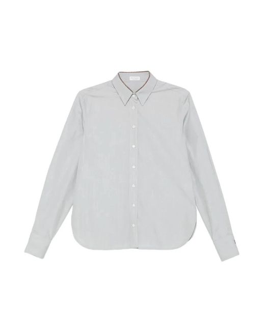 Brunello Cucinelli Overhemden ,Grijs ,Camisa in het White