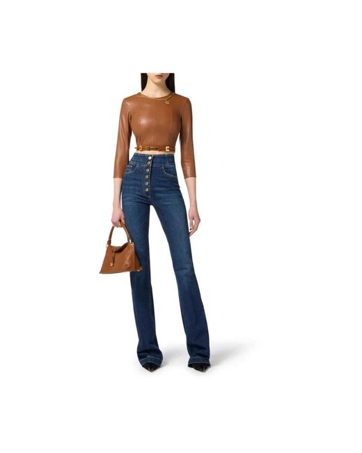 Elisabetta Franchi Brown Long Sleeve Tops