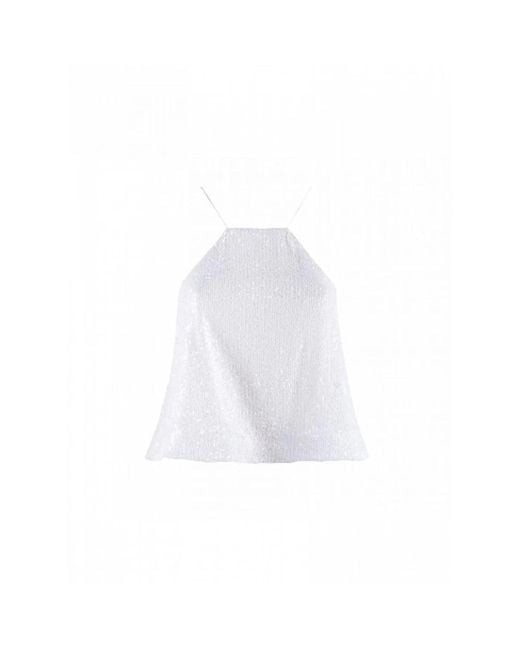 Nenette White Sleeveless Tops