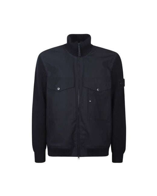 Stone Island Blue Bomber Jackets for men