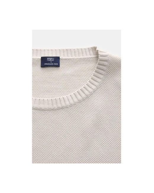 Fedeli Rundhals jersey argentinien modell in White für Herren