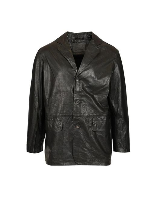 Giorgio Brato Black Leather Jackets for men