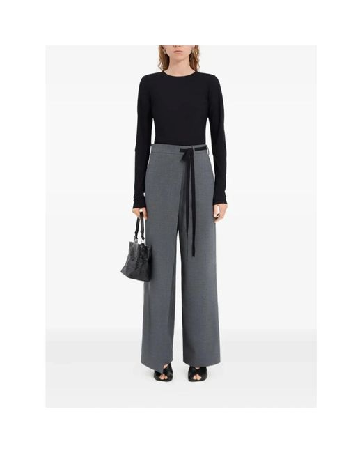 MM6 by Maison Margiela Gray Wide Trousers