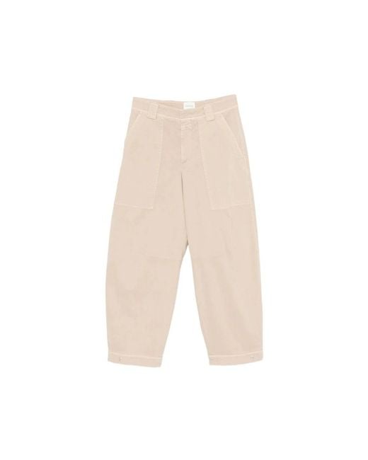 Closed Natural Straight Trousers