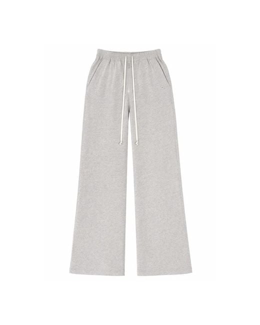 Rick Owens Gray Wide Trousers