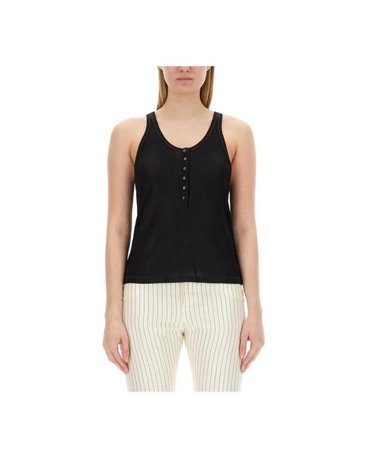 Tom Ford Geribbelde Henley Tanktop in het Black