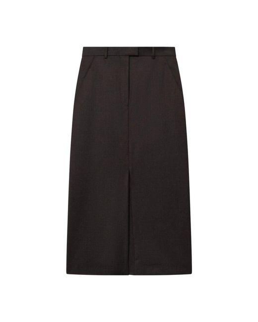 Mark Kenly Domino Tan Black Midi Skirts