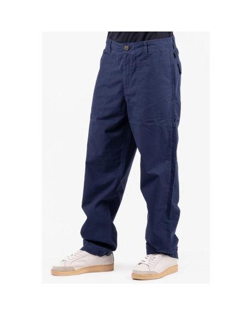 Sebago Blue Straight Trousers for men