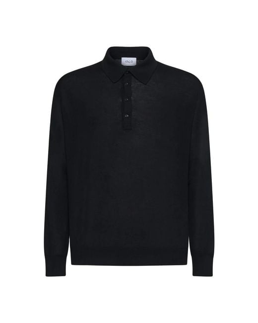 D4.0 Black Round-Neck Knitwear for men