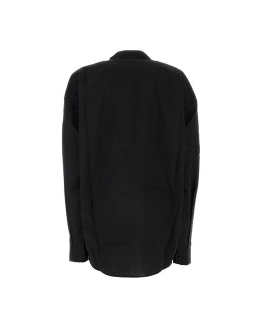 Y. Project Black Oversize schwarze popeline bluse