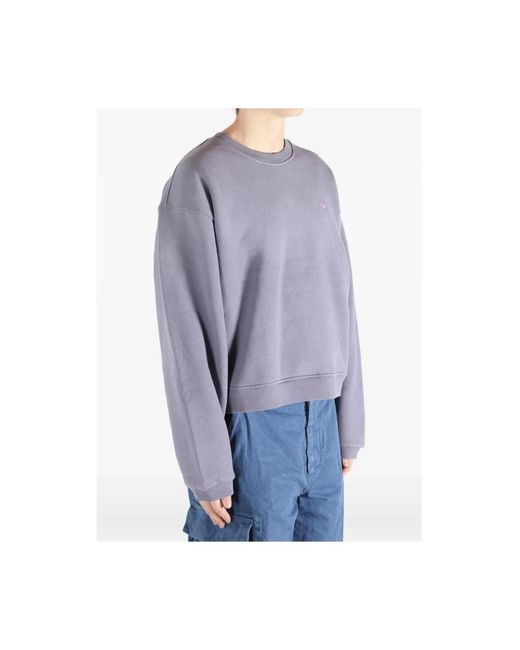 ERL Hoodies & Sweatvesten ,Paars ,Katoen Geborduurde Crewneck Sweatshirt in het Purple voor heren