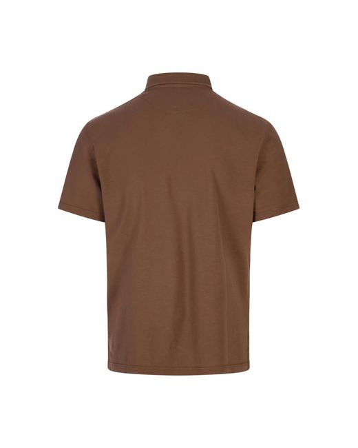 Fedeli Tops ,Bruin ,Katoen Bruine Polo Shirt Superlicht Katoen Piqué in het Brown voor heren