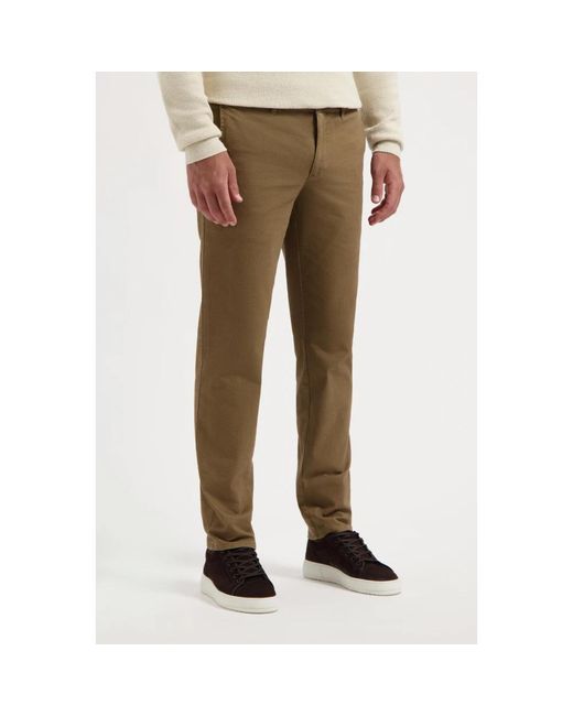 Com4 Broeken ,Modern Chino in het Natural voor heren