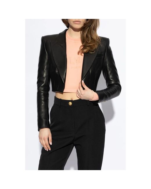 Jackets > leather jackets Balmain en coloris Black