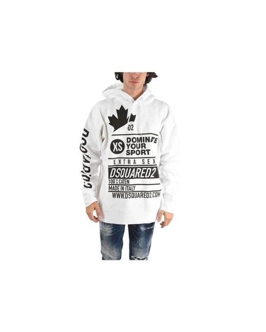 DSquared² White Hoodies for men