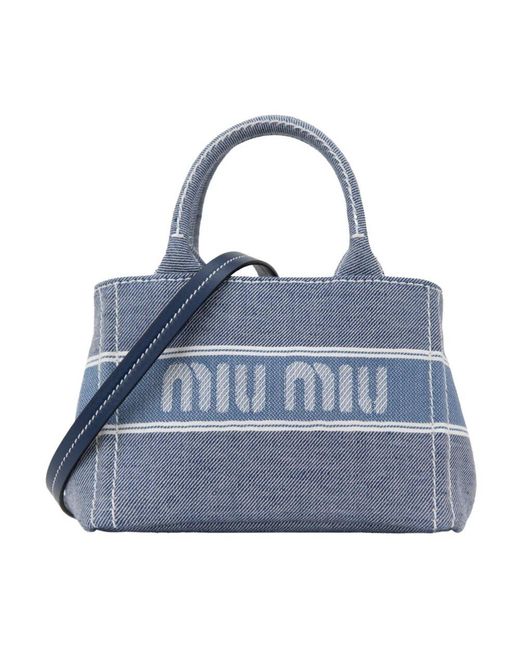 Miu Miu Blue Damen Umhängetasche Mit Automatischem Knopf