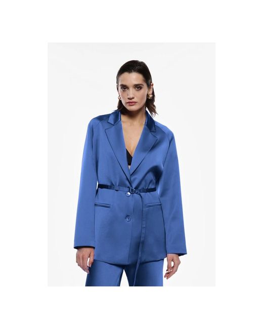Imperial Jassen ,Blauw ,Leer Blazer in het Blue