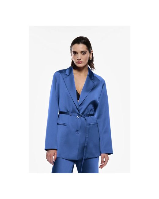 Imperial Jassen ,Blauw ,Leer Blazer in het Blue
