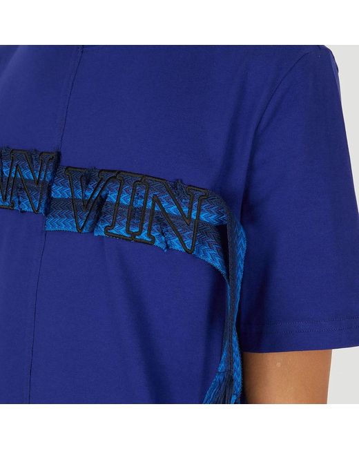 Lanvin Asymmetrisches logo-t-shirt in Blue für Herren