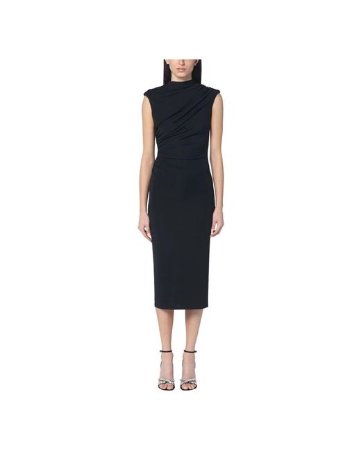 ANDAMANE Black Midi kleid für frauen