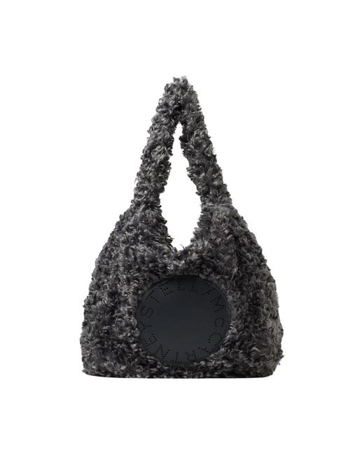 Stella McCartney Black Graue Shaggy Deer Tote Tasche