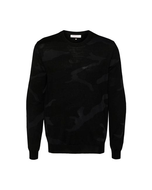 Valentino Garavani Black Round-Neck Knitwear for men