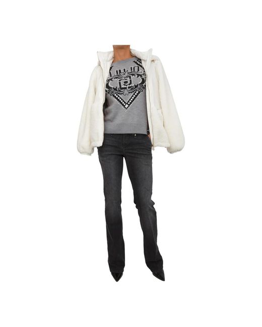Liu Jo Gray Round-Neck Knitwear