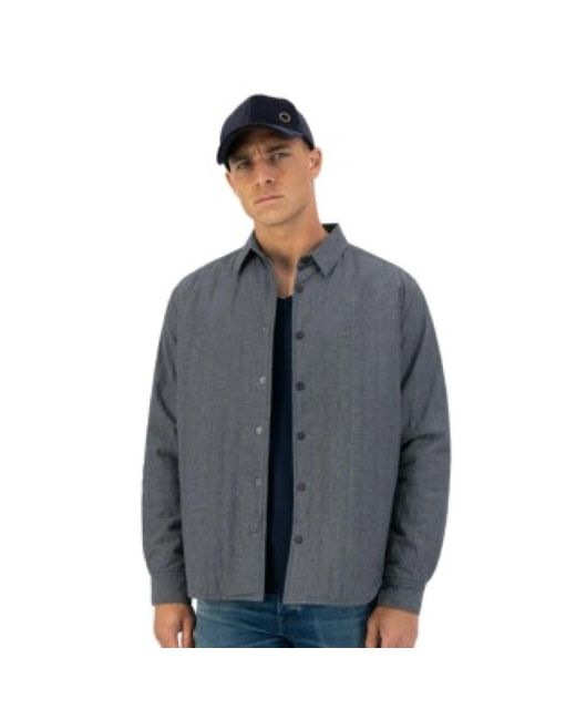 Dstrezzed Gepolstertes Chambray-Overshirt in Gray für Herren