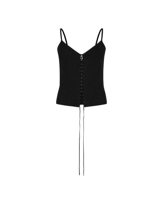 Sleeveless Tops McQueen de color Black