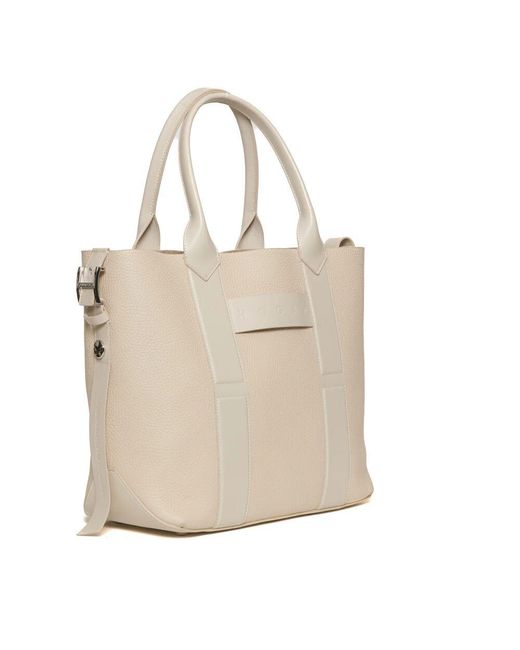 Hogan Natural Elegante script shopping handtasche elfenbein